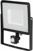 SAMSUNG - LED Bouwlamp 50 Watt met Sensor - LED Schijnwerper - Nicron Dana - Helder/Koud Wit 6400K - Mat Zwart - Aluminium