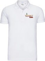 FitProWear Rasta Slim-Fit Polo Heren - Wit - Maat XXL/2XL - Poloshirt - Sportpolo - Slim Fit Polo - Slim-Fit Poloshirt - T-Shirt - Katoen polo - Polo -  Getailleerde polo heren - G