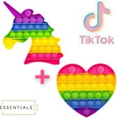 Pop It Fidget Set Unicorn & Hart Regenboog - Rainbow - TikTok - Eenhoorn