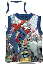 Marvel Spiderman mouwloos t-shirt -  wit - maat 110/116 (6 jaar)