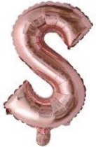 Folieballon / Letterballon Rose Goud  - Letter S - 41cm