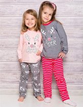 Kinderpyjama Oda grijs met opdruk en bedrukte broek - 116