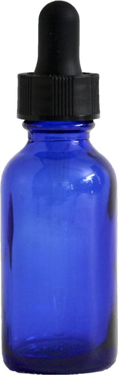 Donkerblauw glazen pipetflesje 30 ml - Aromatherapie