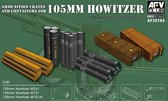 AFV-Club Ammunition Crates and Containers for 105mm Howitzer (M101/M101A1/M2A1) + Ammo by Mig lijm