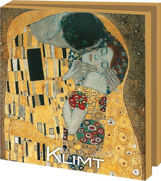 Foto: Kaartenmapje met env vierkant de kus gustav klimt