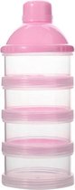 Lait en poudre boîte de dosage - Tour de lait en poudre - réservoir de stockage de Lait en poudre pour bébé - Boîte Voyage - Distributeur - Rose - 4 couches - sans BPA