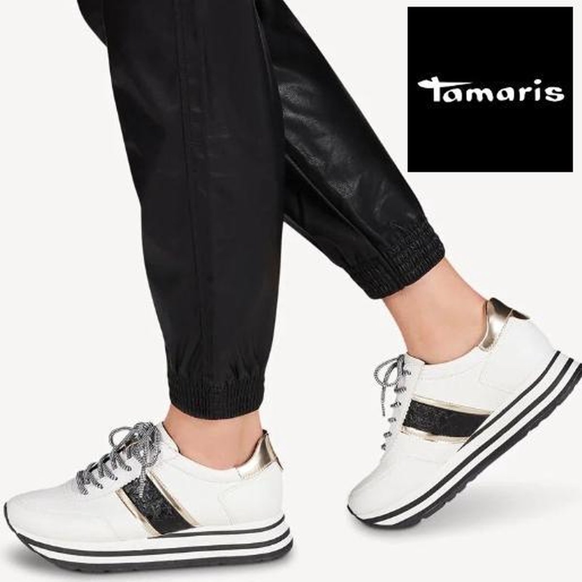 Tamaris Sneaker Dames Sneakr Trendy Casual Wit - Schoenen.nl