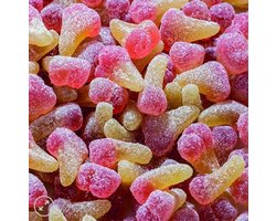 Candy Freaks Vegan Zure Snoep Kersen 900 gram - Biologisch - Glutenvrij - Lactosevrij - Halal Snoep - Zuivelvrij - Veganistisch - Vegan - Snoep - Zacht Snoep - Kersen Snoep - Diervrij - Ramadan