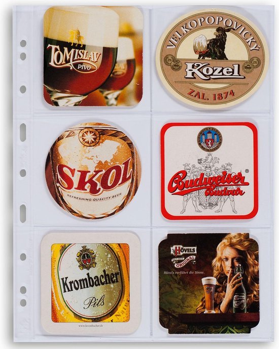 Thumbnail van een extra afbeelding van het spel 5 Stuks transparante GRANDE bladen voor in totaal 30 bierviltjes