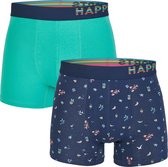 Happy Shorts 2-pack Boxershorts Heren SEA Print D830 - Maat XL
