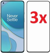 Full Cover 3D Edge Tempered Glass Screenprotector - Geschikt voor Oneplus 9 5G - 3 Screenprotectors