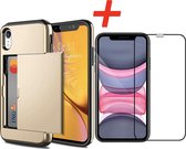 Apple iPhone XR Backcover | Goud | Pasjeshouder