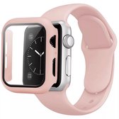 Apple Watch bandje met cover - roze - 44 mm