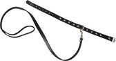 Lederen Halsband met Riem - Zwart - BDSM - Bondage - BDSM - Bondage