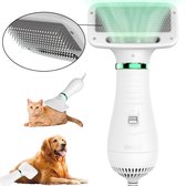 Tenify 2 in 1 hondenföhn – Wit - 300W - Incl. Borstel - Waterblazer - Hondenborstel – Hondentrimmer – Hondenfohn - Honden – Katten – Dierenföhn - Low noise - 2 Temperatuurstanden