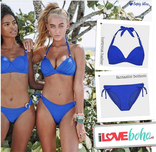 lucht Lucky analyseren Bikini Blauw - ibiza - zomer 2022 - BOHO bikini's top – lustrous halter –  lapiz blauw... | bol.com