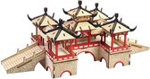Bouwpakket Lotus Bridge Brug Yangzhou China van hout- gekleurd