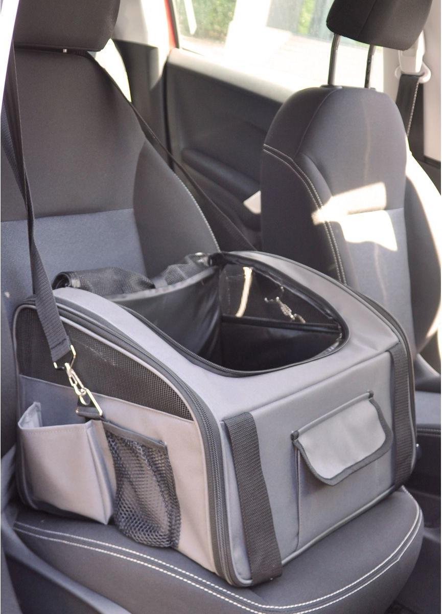 Kerbl Pet Car seat bag Vacation 44x35x30 cm, grey/blue
