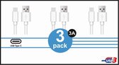 (3 Pack)  USB-C kabel | 1 mtr | 3A | kwaliteit | QC 3.0  | USBC | USB C | METER | Cable| Kabels