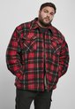 Urban Classics - Plaid Teddy Lined Shirt Jacket - M - Zwart/Rood