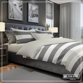 The One Dekbedovertrek Classic Stripe Donker Grijs/Licht Grijs-240x220cm   30cm