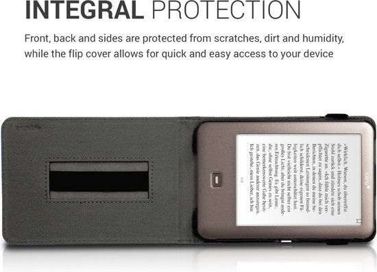 kwmobile e-reader hoesje geschikt voor Tolino Shine (2013) hoes - Ereader flip case met standaard - Kunstleren e reader cover - Travel Wereldkaart design in zwart / meerkleurig van Merkloos — afbeelding 5