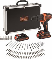 BLACK+DECKER BDCHD18BAFC-QW Accu Klopboormachine - 18V - 2 accu's - incl. 80 accessoires