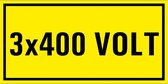 3 x 400 volt sticker 100 x 50 mm