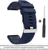 Siliconen Smartwatch Bandje - Geschikt voor Garmin - 22 mm - Donkerblauw