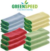 Chiffons microfibres Greenspeed Element - 12 pièces en 4 couleurs