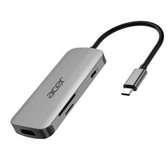 Acer USB Type-C Dongle 7-in-1 - 1xHDMI - 3xUSB3.2 - 1xSD/TF - 1xPD - Zilver