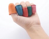 Hiden | Rubberen vingerdoppen voor borduren en naaien - Hobby - Vingerhoed - Vingerbescherming | Blauw - 5 stuks