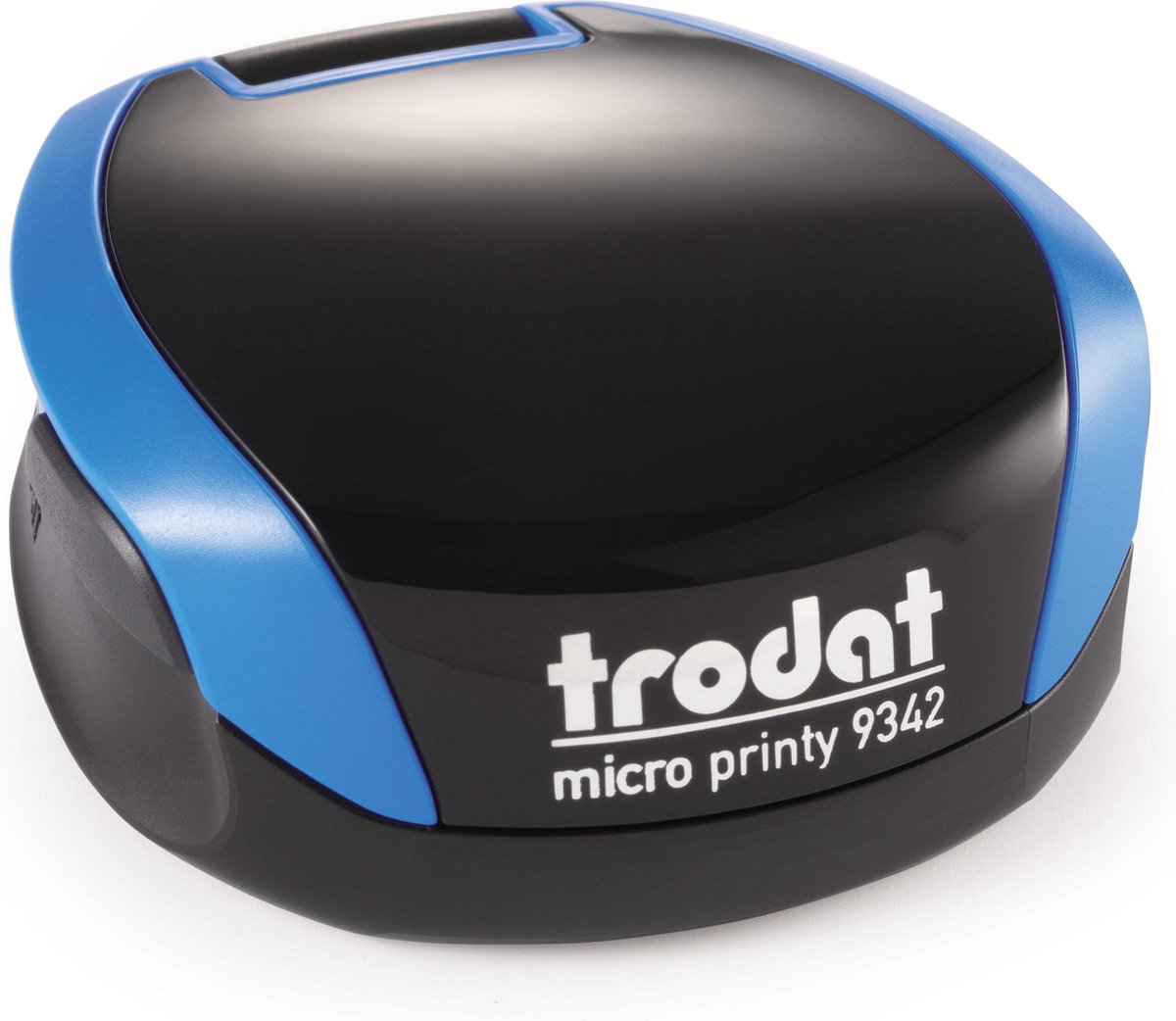 Trodat Micro Printy 9342 blauw/blauw ø 42 mm incl. voucher voor tekst of logo - Trodat