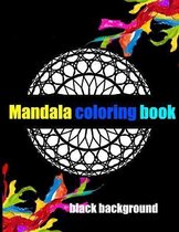 Mandala coloring book black background
