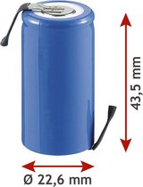 Westfalia NiMH accu SUB-C met 3000mAh en Z-soldeer tag in plastic jasje