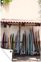 Tuinposter - Tuindoek - Tuinposters buiten - Een foto van tientallen surfplanken - 80x120 cm - Tuin