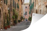 Tuinposter - Tuindoek - Tuinposters buiten - Straat van de Italiaanse middeleeuwse stad San Gimignano in Toscane - 120x80 cm - Tuin