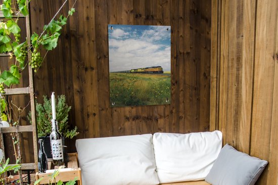 Train de marchandises à travers le champ dans le Dakota du Nord affiche de jardin toile en vrac 60x80 cm - toile de jardin / toile d'extérieur / Peintures pour l'extérieur (décoration de jardin)