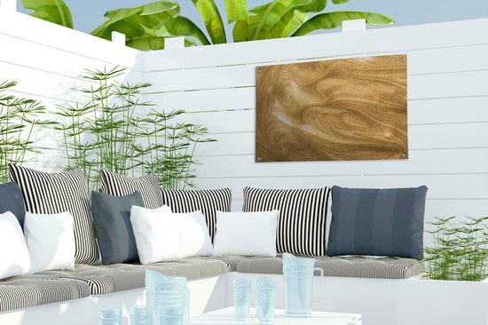 Affiche de jardin fond doré avec paillettes 60x40 cm - petit - Toile de jardin / Toile d'extérieur / Peintures d'extérieur (décoration de jardin)