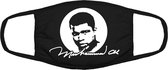 Muhammed Ali mondkapje | boksen | Mohammed | kampioen | grappig | gezichtsmasker | bescherming | bedrukt | logo | Zwart mondmasker van katoen, uitwasbaar & herbruikbaar. Geschikt v
