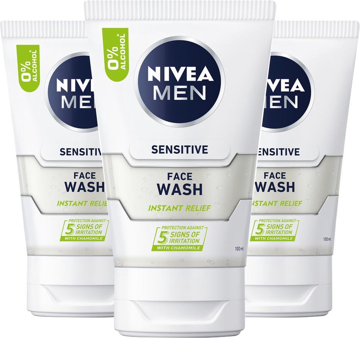 Nivea Men Sensitive Face Wash Gel Voordeelverpakking - 3 x 100 ml