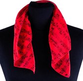 Chiffon sjaal rood/zwart 50×50 cm