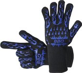 Hittebestendige Handschoen | Hittebestendige Handschoen voor BBQ en Oven met Grip | Beschermt tot 500°C - 1 stuk - Blauw