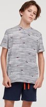 Woody pyjama jongens - meeuw - streep - 211-2-QRS-Z/906 - maat 140
