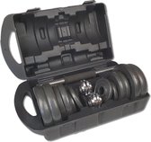 Verstelbare gietijzeren dumbbell 20KG | Handhalter  | Totaal 20KG | Inclusief opbergkoffer