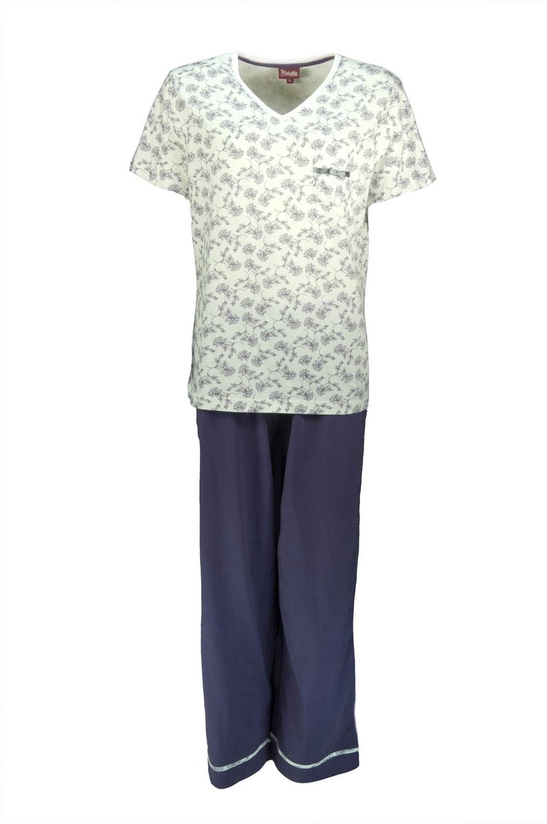 Medaillon Dames Pyjama - Katoen - Paars - Maat XL