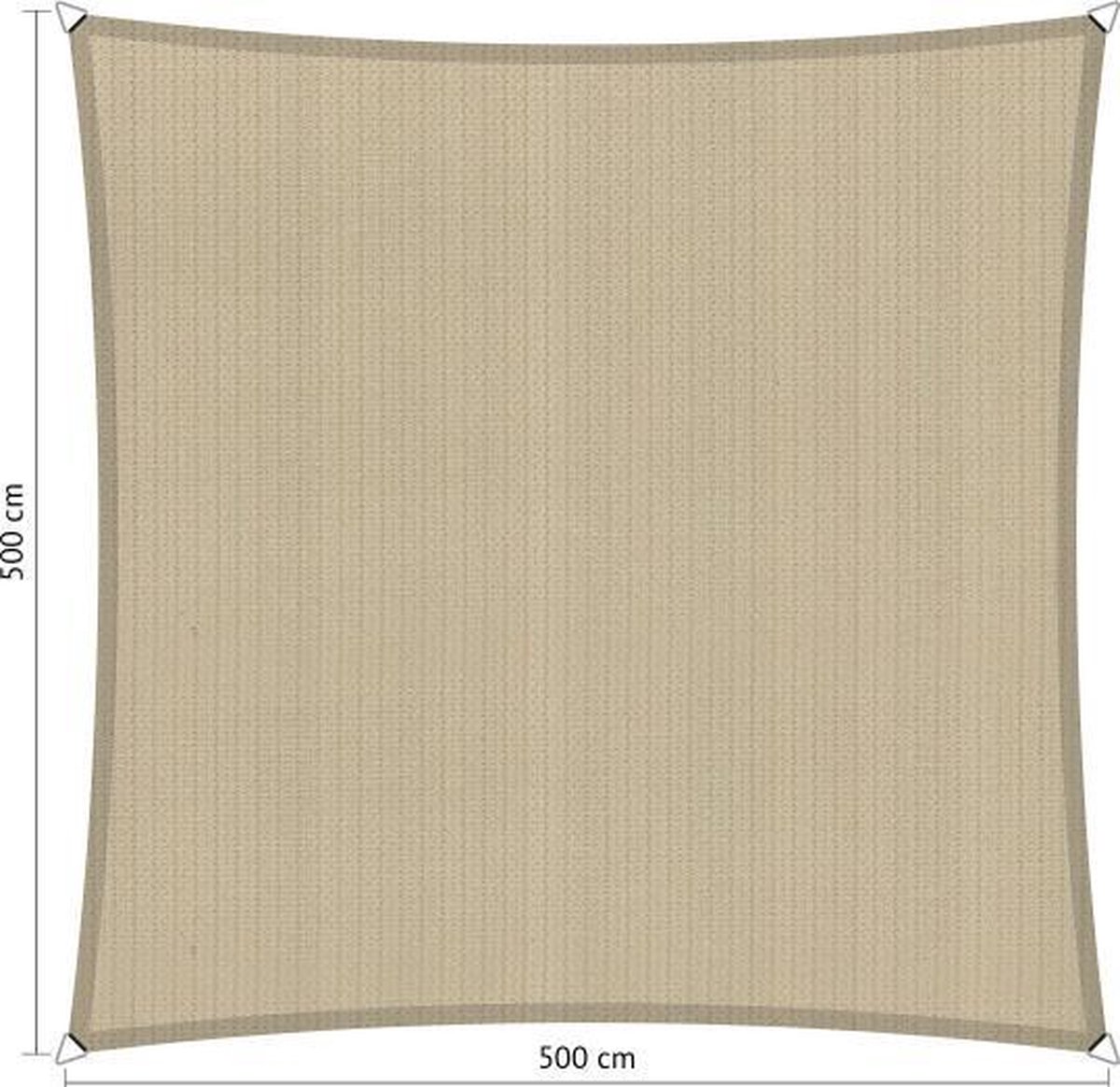 Shadow Comfort® Vierkantige schaduwdoek - UV Bestendig - Zonnedoek - 500 x 500 CM - Neutral Sand