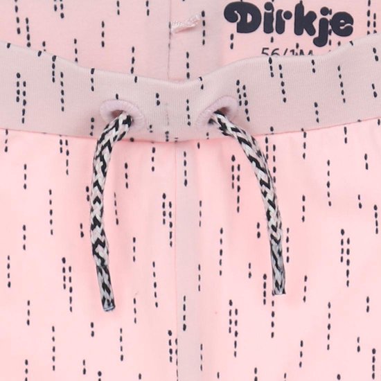 Dirkje Bio Basic SET(3delig) Roze broek print, shirt en mutsje - Maat 56 - Dirkje