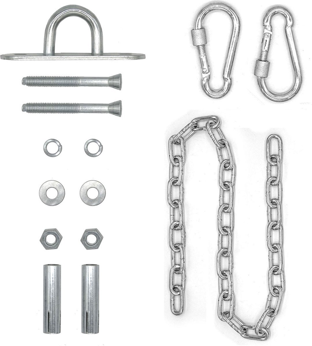 230kg Ophangketting met Plafondhaak - 100cm Ophanging - Ketting voor Schommel Hangstoel Hangmat
