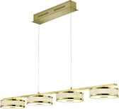 LED Hanglamp - Nitron Agiany - 28W - Warm Wit 3000K - 4-lichts - Dimbaar - Rechthoek - Mat Goud - Aluminium